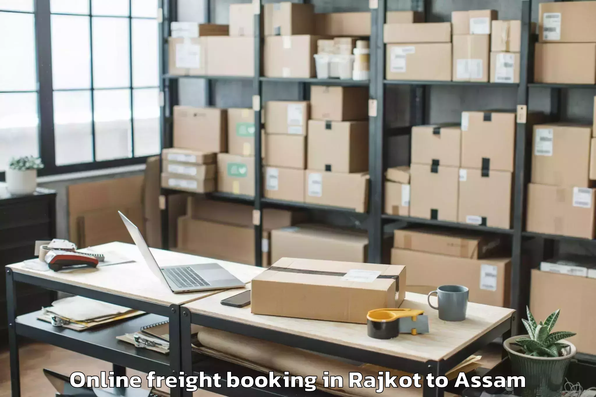 Affordable Rajkot to Sualkuchi Online Freight Booking